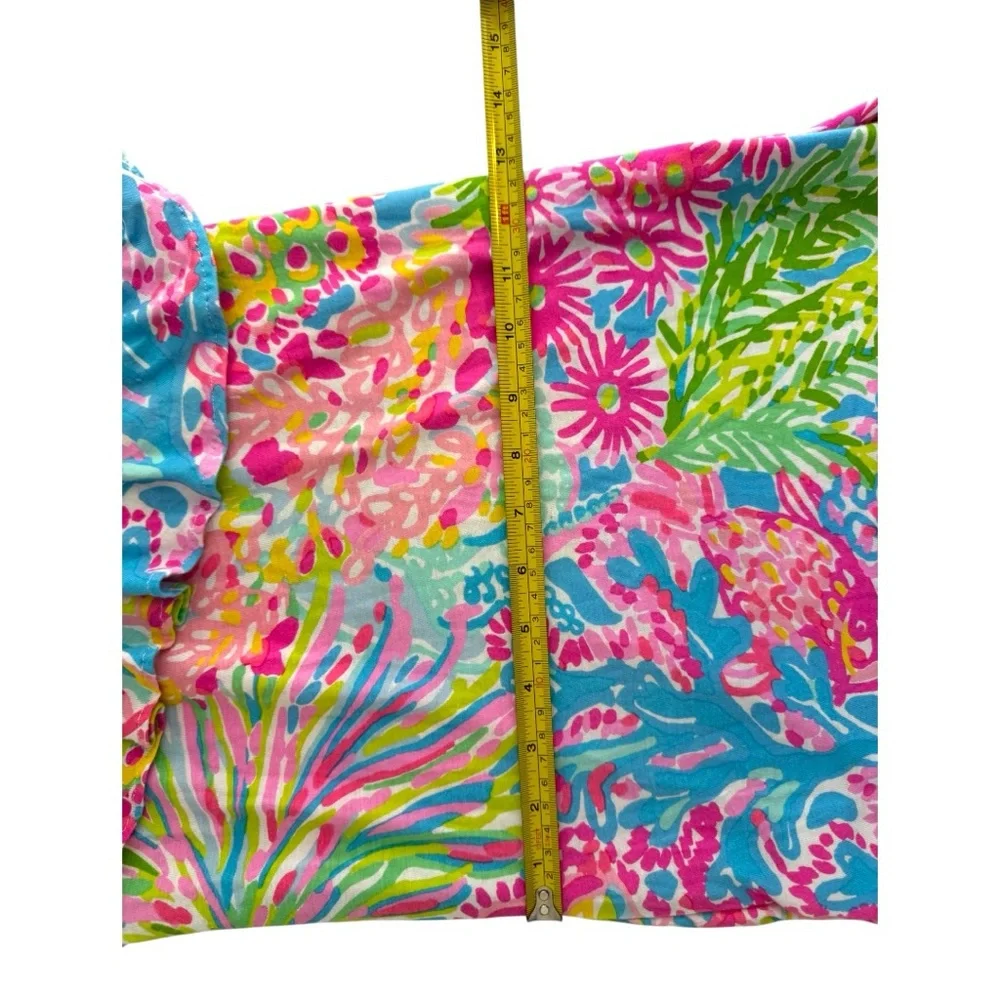 Lilly Pulitzer Neveah Vibrant Pink Blue Green Floral One Shoulder Top XXSmall - Picture 8 of 8